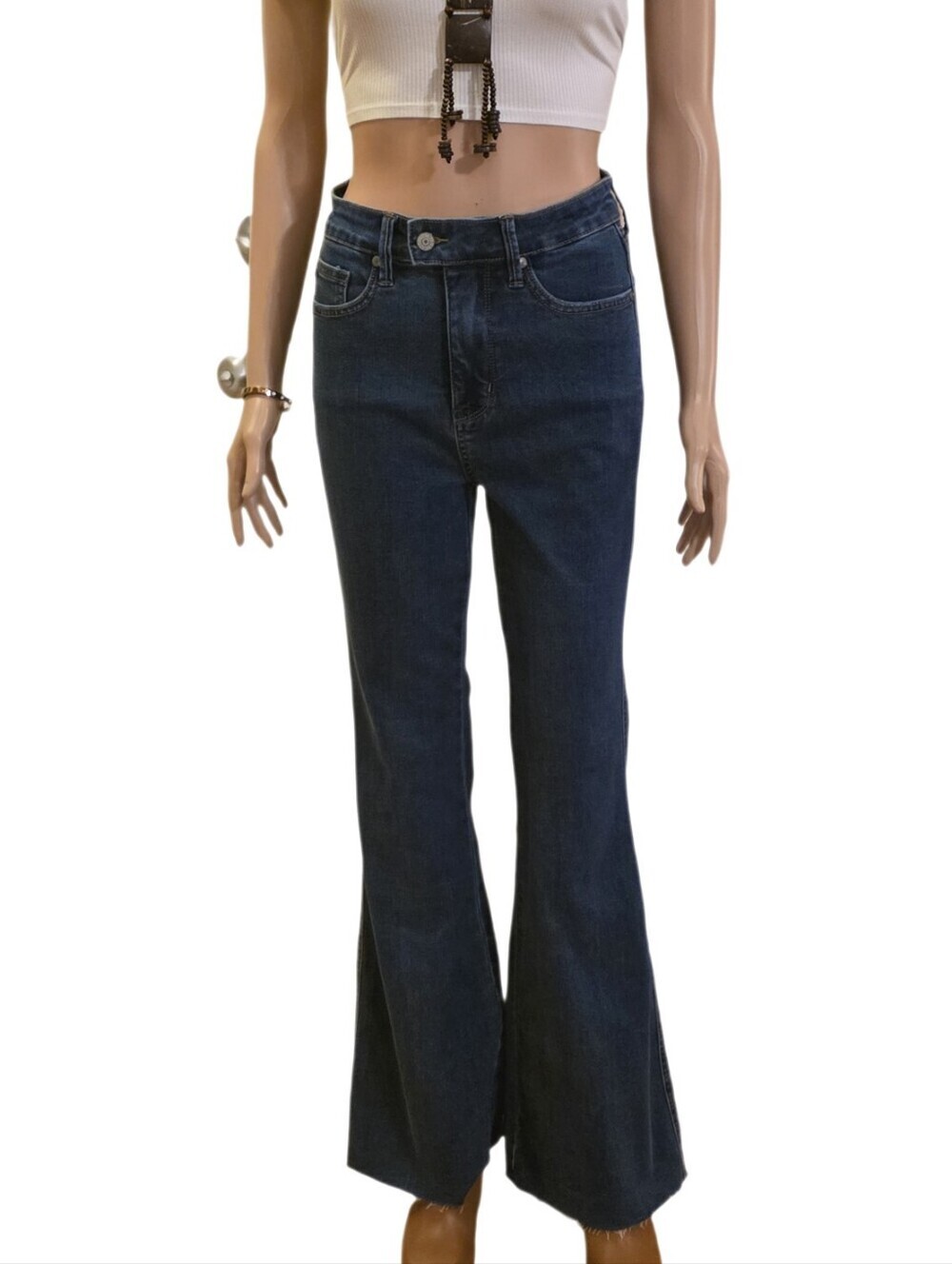 Judy Blue Flare Jeans JB88611 Raw Hem Size 5/27 EUC